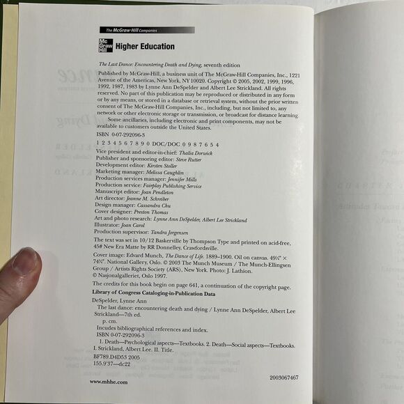 The Last Dance Encountering Death and Dying Hardcover Textbook - Picture 2 of 8